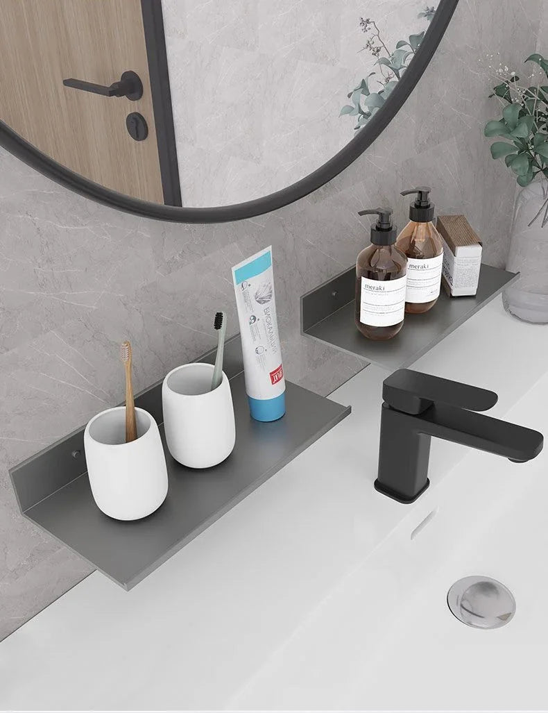 Toilet No Drilling Shelving Wall Mounted Shelf Space Aluminum Vanity Mirror Front Storage Shelves Organizer Bathroom Accessories