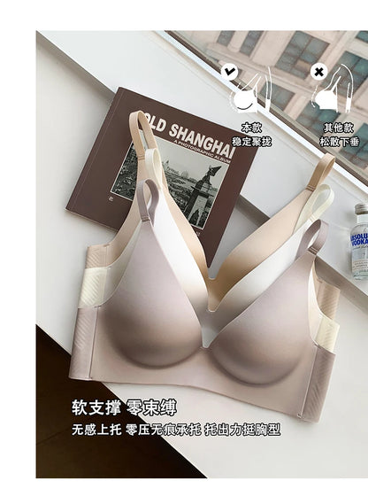 Satin Bralette Slip for Small Bust Women Seamless One Piece Wireless Support Anti Sagging Comfort Everyday S-XL MOYISU Sexy AB