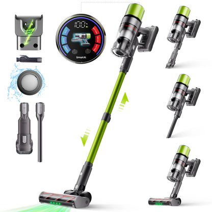 SmartAI V6 80Mins Cordless Vacuum Cleaner 65KPA 650W Powerful Suction Vacuum, 24000mAh Big Battery Vacuum Cleaner