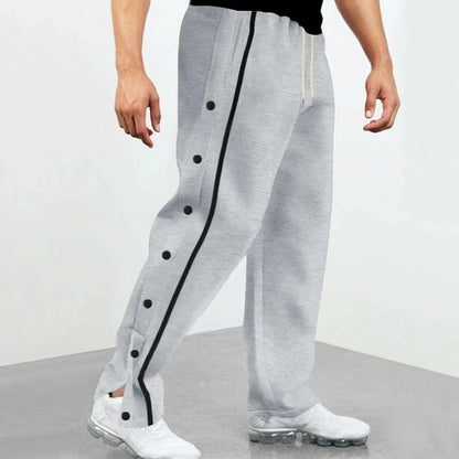 Autumn Men Sweatpants Fashion Sportswear Drawstring Straight Track Pants Casual Loose Trousers breasted Breathable quick drying