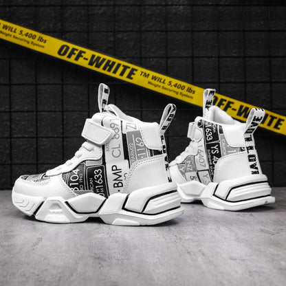 Children Shoes Boy Sneakers Fashion Print Luxury Designer High Top Sneakers Kids Tenis Shoes Boy Sports Casual