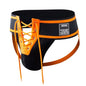 Open Front Men Jockstrap Briefs Athletic Supporter,3" Waistband Detachable Pouch Breathable Workout Sport Underwear Gay Thongs