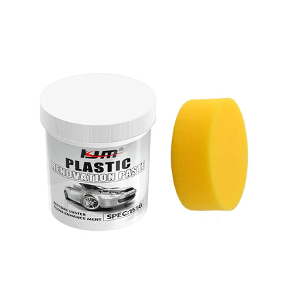 KJM Plastic Renovation Paste 155G Gloss Shine Protectant for Car Interior Dashboard Leather Seat Trim Dressing Restorer
