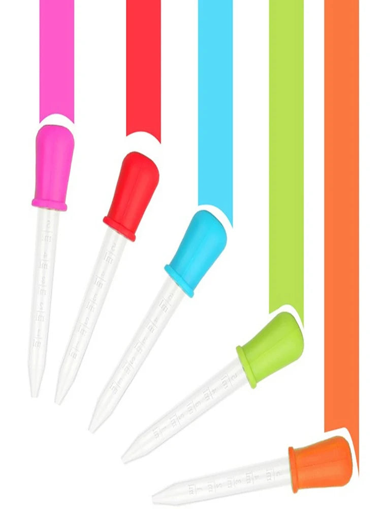 10Pcs/Set 5ml Silicone Plastic Pipette School Lab Experiment Supplies Dropper Feeding Medicine Liquid Eye Ear Pipette Dropper