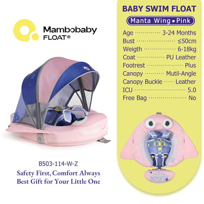 Mambobaby Baby Pool Float Vip 5 Dropshipping Blackproof Pool Mat For Infant Non-Inflatable Natation Buoy With Parasol Beach Toys