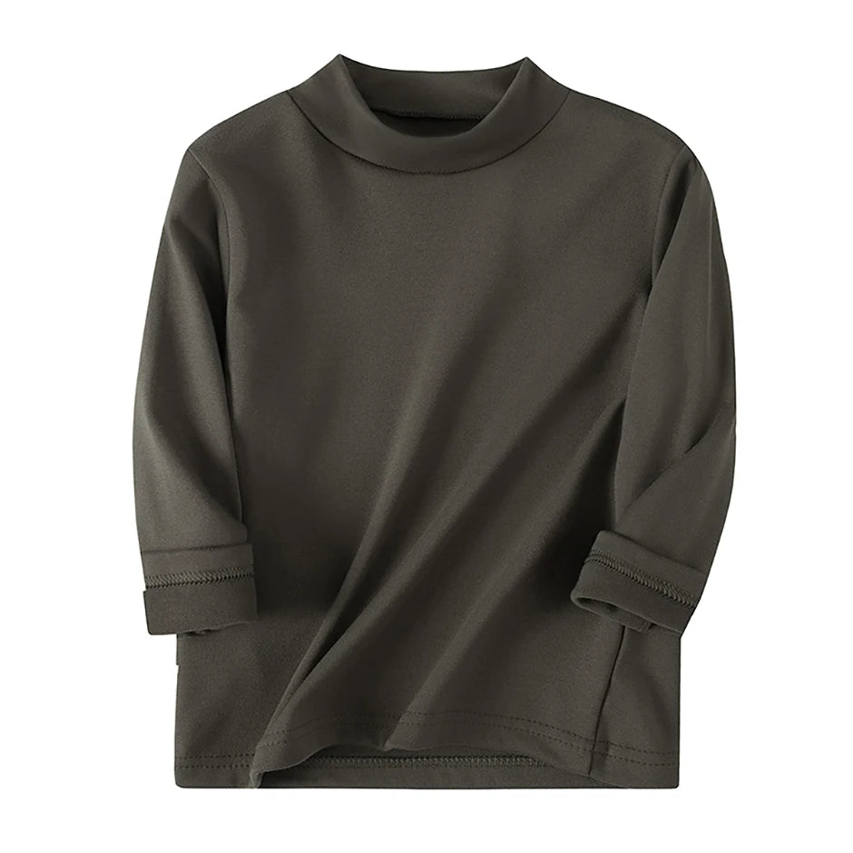 1/3/4 Pcs Children's Mid-collar Bottoming Shirt in Autumn And Winter Solid Color Joker Girls' Long sleeve T-shirt Boys' Casual S