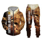 Spring and Autumn Men's Tracksuit 3D The Lion Print Zipper Hoodies Sweatshirts Pants Sets Casual Mens Clothing Women's Tracksuit