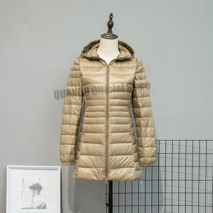 Women Spring/Autumn Ultra Lightweight Quilted Jacket 2023 New Woman Water and Wind-Resistant Big Size women Hoodies coat