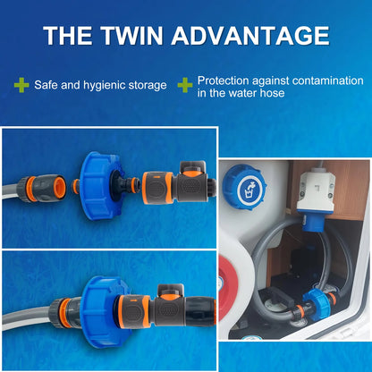 Water Tank Filling Adapter For Motorhome Caravan With Quick Coupling Base Control Set For Fuel Cap IG60 Coarse Thread Tools