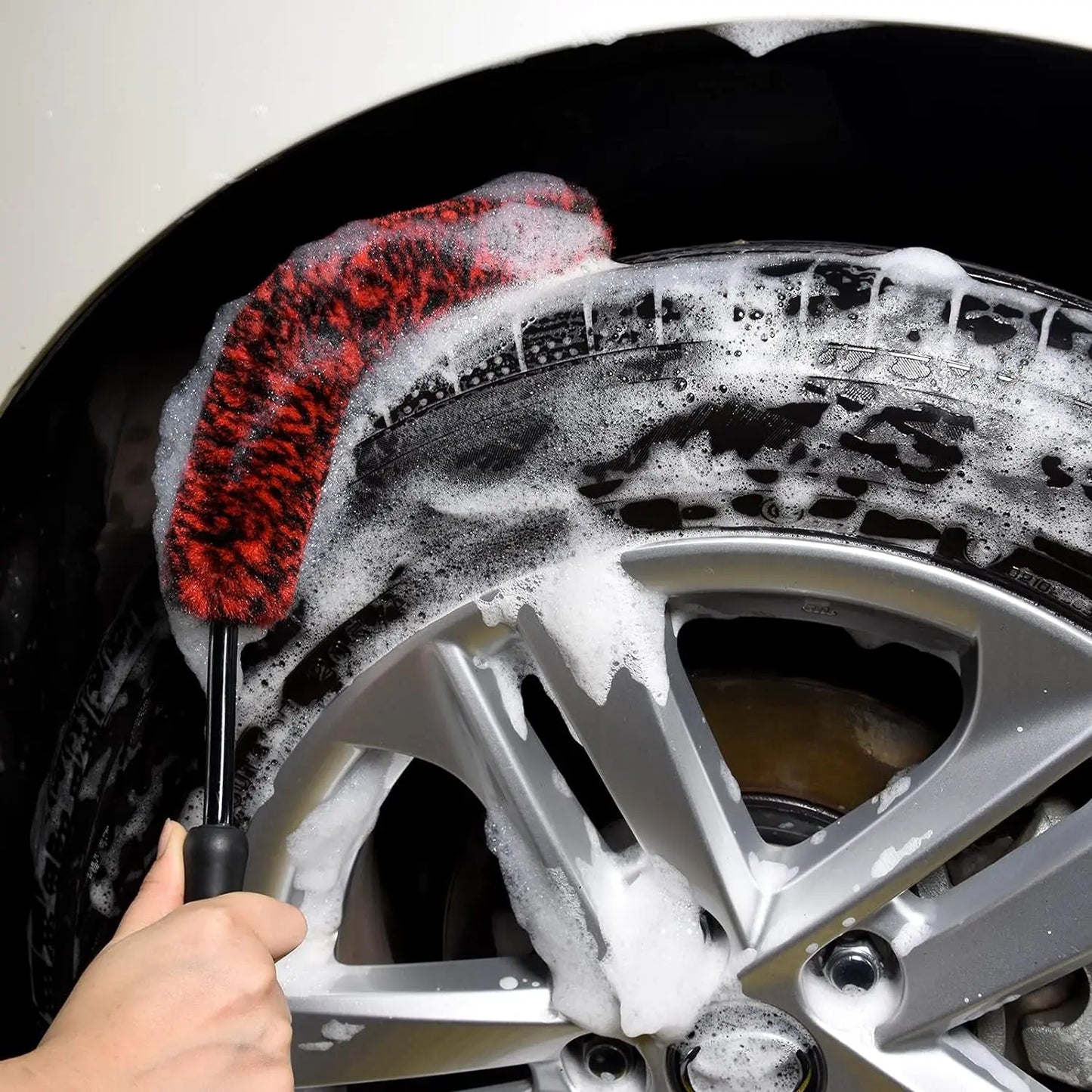 Car Wheel Detailing Brushs Bendable Wheel Woolies Auto Cleaning Tools for Car Rim Tire Washing Easily Clean Hard-To-Reach Areas