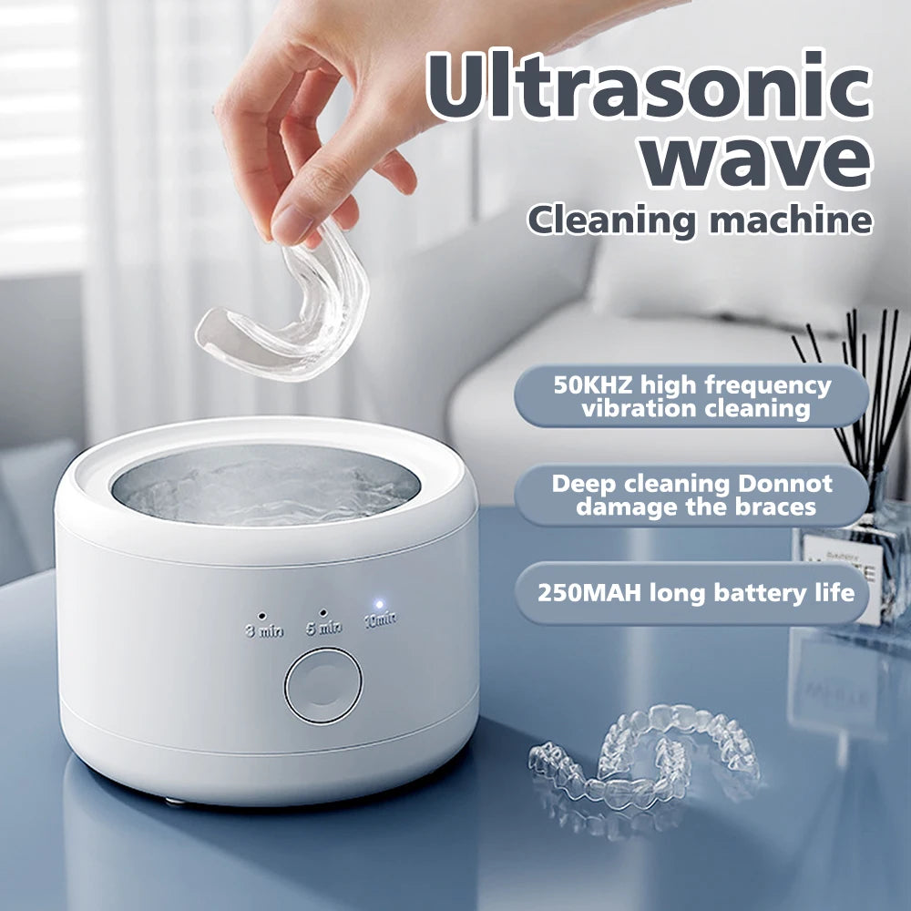 Portable Electric Vibration Cleaner Dental Braces Cleaning Machine Multi-function Cleaner For Jewelry Dentures Retainer 2026 New