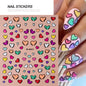 1sheet 5D Sexy Red Lips Nail Decal Stickers KISS Love Heart Valentine's Day Self-adhesive Nail Slider DIY Romantic Nail Decor
