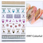 1PCS New Christmas Decorations 2023 New Year Nail Stickers Press on Nails Laser Snowflake Christmas Tree 3D Nail Decal