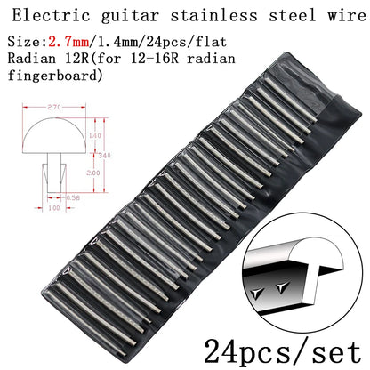 Fingerboard Frets Fret Wire For Electric Guitar Nickel Silver Stainless Steel 2.4MM 2.7mm 2.9MM Repair Material Accessories