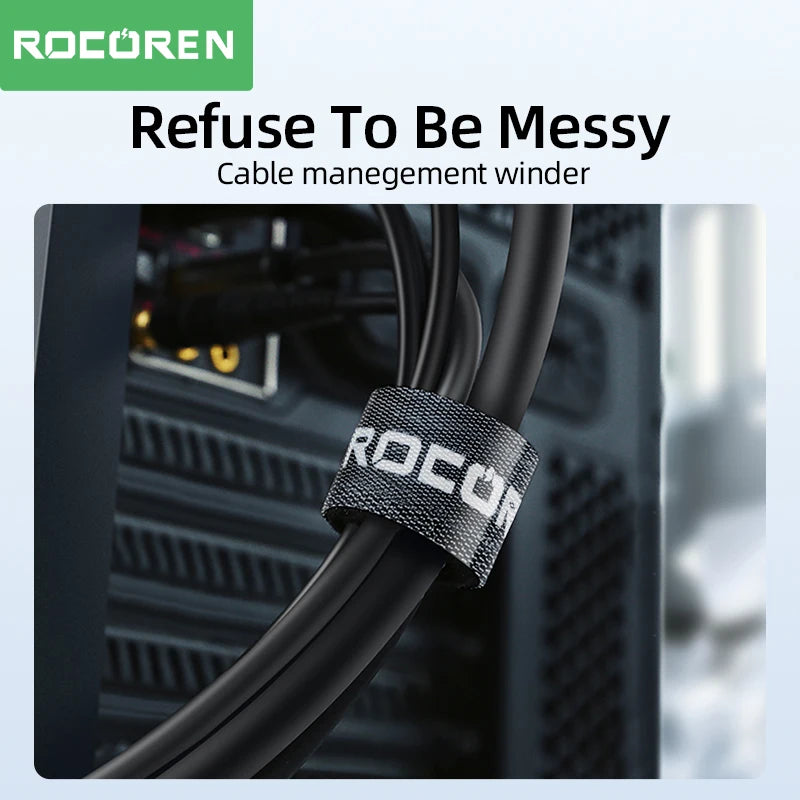 Rocoren Cable Organizer Tearable Wire Winder Ties USB Cable Management Charger Protector For Phone Mouse Earphone Cable Holder