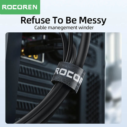 Rocoren Cable Organizer Tearable Wire Winder Ties USB Cable Management Charger Protector For Phone Mouse Earphone Cable Holder