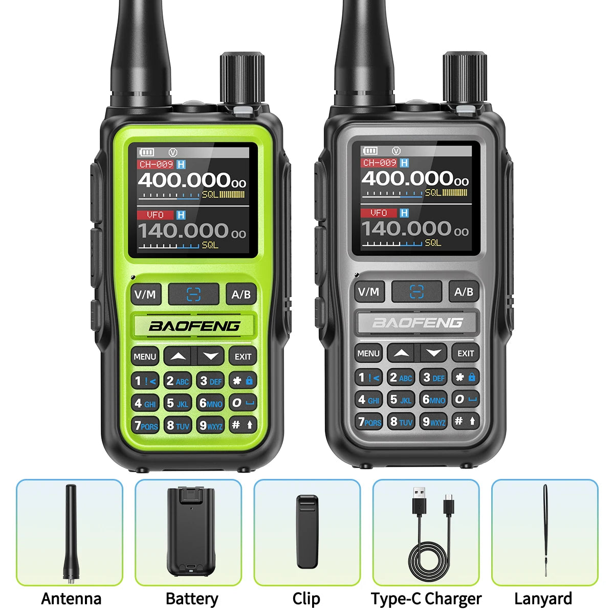 1/2PCS BAOFENG UV-5R Mini Walkie Talkie Dual PTT Wireless Bluetooth Programming Multi-Band Type-C Charge Long Range Ham Radio
