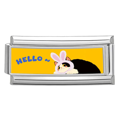2025 New Women's Gift Cute Rabbit Cat Dogs Italian Charms Links Beads Fit 9mm Stainless Steel Modular Modular Bracelet Jewelry