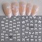 2Sheets French Gradient Line Nail Art Stickers 3D Self-Adhesive White+Black Slider Design Stencil Manicure Guides DIY Nail Decor