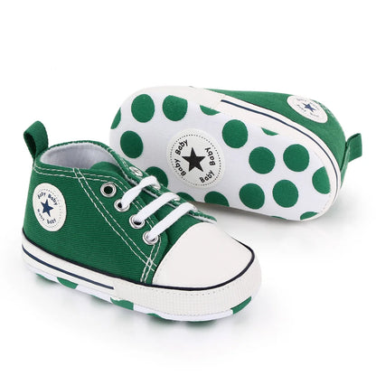 New Baby Shoes Boys Girls Classic Canvas Casual Sneakers Spring Newborn First Walker Toddler Soft Sole Non-Slip Walking Shoes