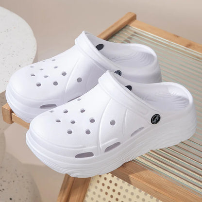 Women's Fashion Platform Sandals Summer 2025 Thick Sole Soft Eva Clogs Garden Shoes for Women Hollow Out Non Slip Beach Sandals