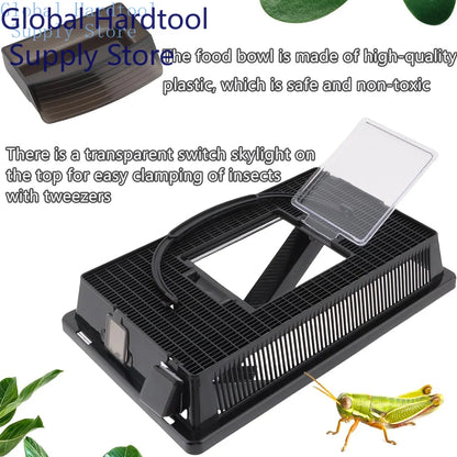 Insect Breeding Box Clear Cricket Keeper Escape Proof Reptile Feeder Habitat Ventilated Bug Terrarium Container Easy Clean