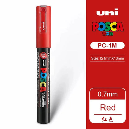 1pcs Japan UNI POSCA Markers PC-1M/3M/5M Acrylic Graffiti Pen Waterproof DIY Stackable Color Art Painting School Supplies