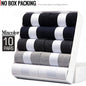 HSS 5/10 Pairs Men's Cotton Blend Socks Black Business Men Socks Soft Breathable Summer Winter for Male Socks Plus Size (6.5-14)
