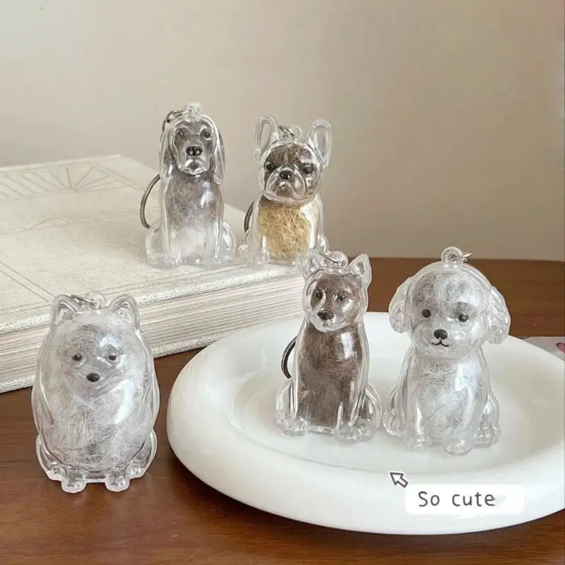 Diy Bag Charm Handmade Pet Hair Memorial Keychain Keepsake Pendant for Dog Fur - Personalized Pet Loss Gift for Dog Lovers