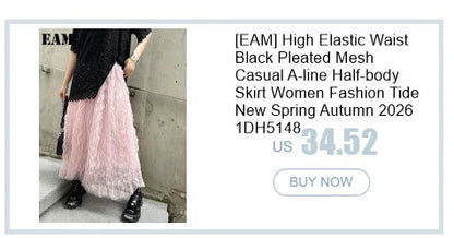 [EAM] High Waist Blue Denim Irregular Hem Slit Midi A-line Half-body Skirt Women Fashion Tide New Spring Autumn 2026 1DJ6538