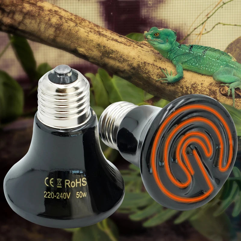 25/50/75/100W E27 Pet Heating Lamp 110V 220V Infrared Ceramic Emitter Heat Light Bulb Pet Brooder Chickens Reptile Lamp 1PC