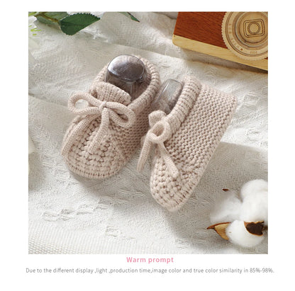 Baby Shoes Knitted Newborn Bed Footwear 0-18M Warm Clothing Accessories Infant Boys Girls First Boots Fashion Solid Toddler Kid