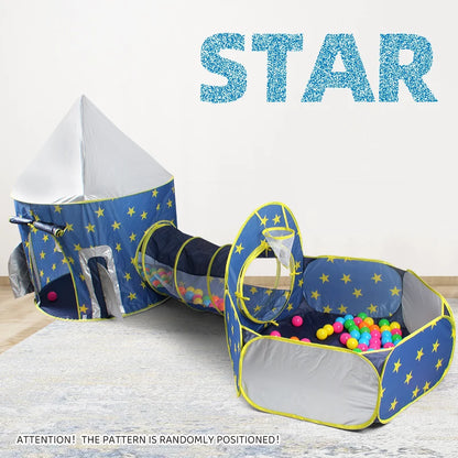 Children's Fun Play Tent, Play Tunnel - Kids' Ball Pool - Yurt, Space Rocket Toy Playhouse, Outdoor Portable Playhouse, Leisure Toy for Pretend Play, Ideal Holiday Gift for Children, Holiday Party Decoration, Ocean Balls Not
