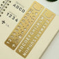 Fromthenon Vintage Art Travel Notebook Brass Bookmark Ruler Copper Number Letter Ruler DIY Accessories