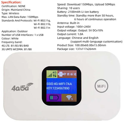 150Mbps 4G Lte Wifi Router Wireless Portable Unlock Modem Mini Pocket Wifi Router Mobile Hotspot With Sim Card Slot Repeater