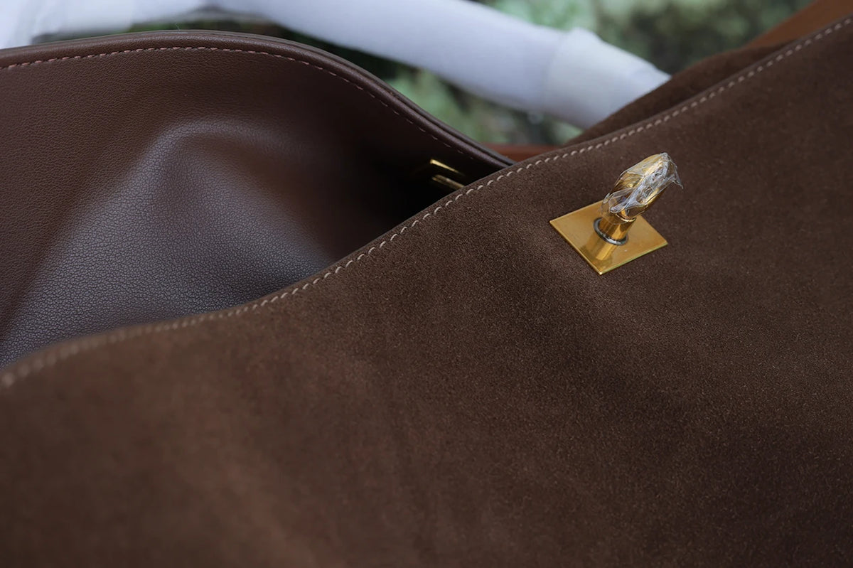 Large Capacity Autumn Winter Suede Leather Tote Bag Frosted Cowhide High-Grade Shoulder Bag for Women