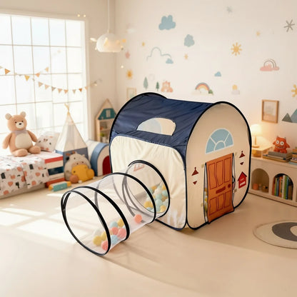 Fun Play Tent with Crawling Tunnel, Large Pop-Up Toy Castle Tent, Portable Toy Playhouse, Great Outdoor Party Tent and Beach Toys, Birthday/Christmas/Thanksgiving/Halloween Party Decorations, Holiday Gifts, Accessories Not In