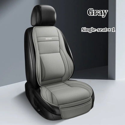 Ergonomic PU Leather Car Seat Cushion with Lumbar & leg Support Ventilated Design Storage Pockets Universal Fit for Most Cars