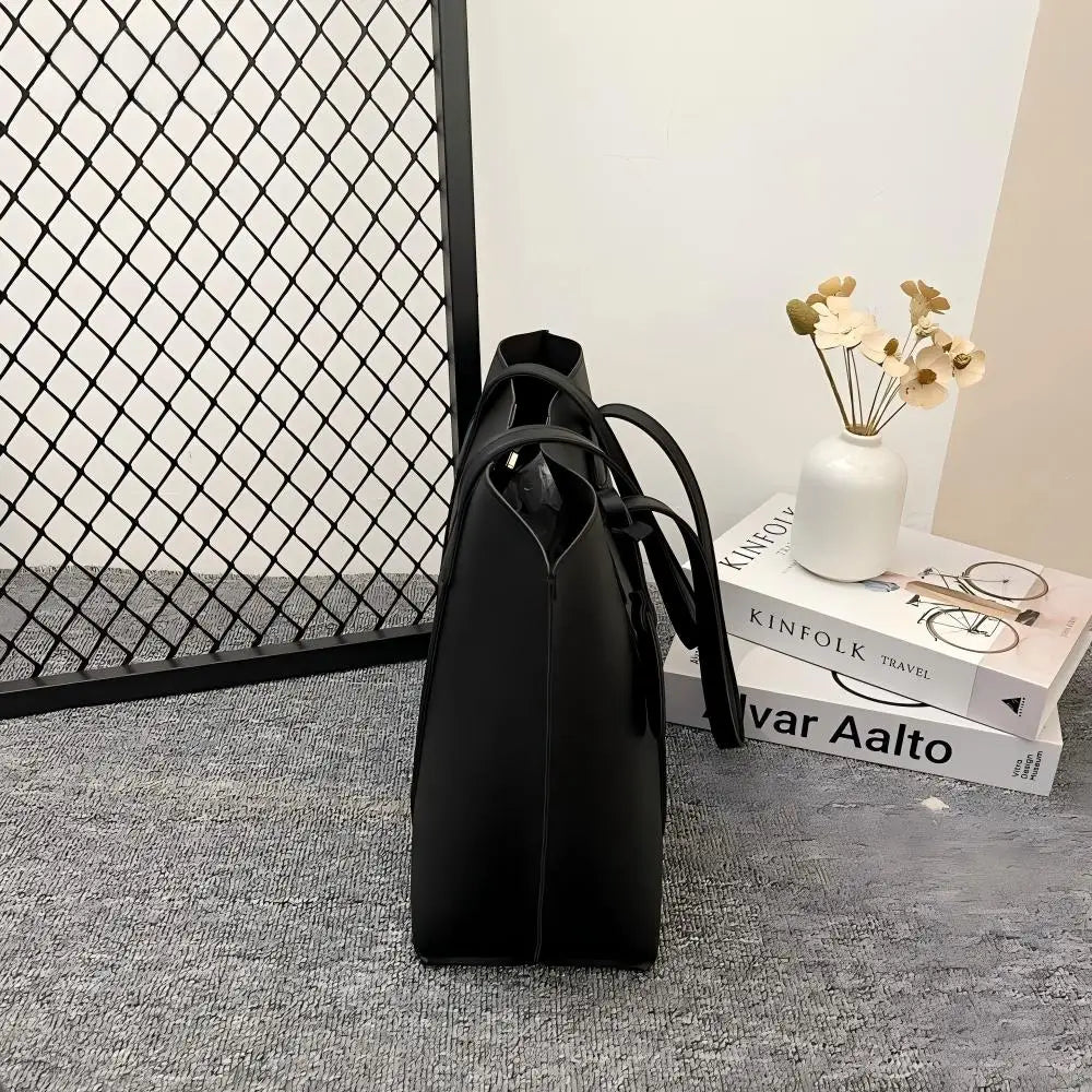 Women Korean Fashion Large Capacity Soft PU Leather Tote Bag 2025 New Casual Versatile Single Shoulder Handbag Daily Commute