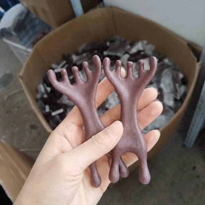 1Pc/2Pcs Double Headed Body Meridian Massage Comb Deer Antlers Sandalwood Wood Therapy Massage Comb Anti-static Tool