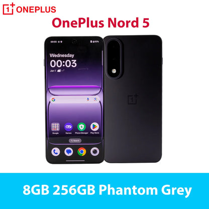 New OnePlus Nord 5 Smartphone 5G Snapdragon™ 8s Gen 3 6.83”AMOLED Display 144 Hz 5200mAh 80W SUPERVOOC 50MP Dual Cameras