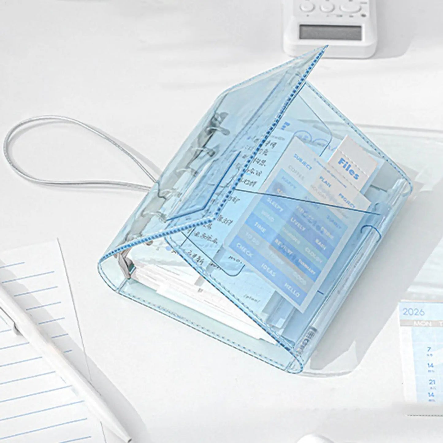 Binder Notebook Aesthetic Portable Detachable Pages Aesthetic Small Notebook Planner for Kids Adults School Classroom College
