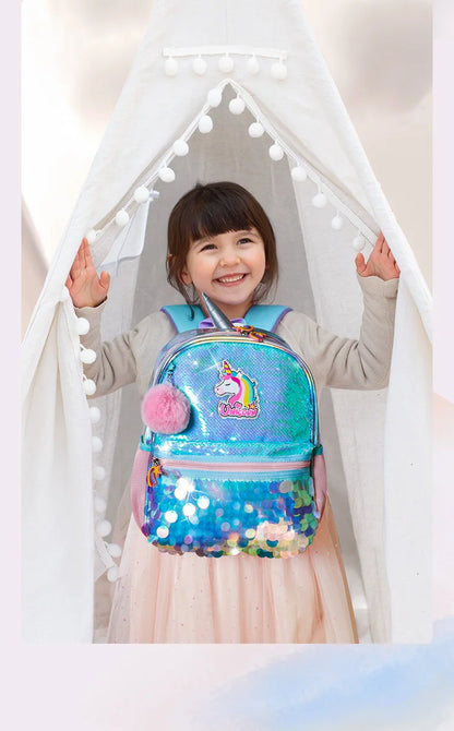Sunveno Children's Backpack for Girls Pre-School Bag for Kindergarten Elementary - Reversible Sequin,Unicorn ,Lightweight Gift