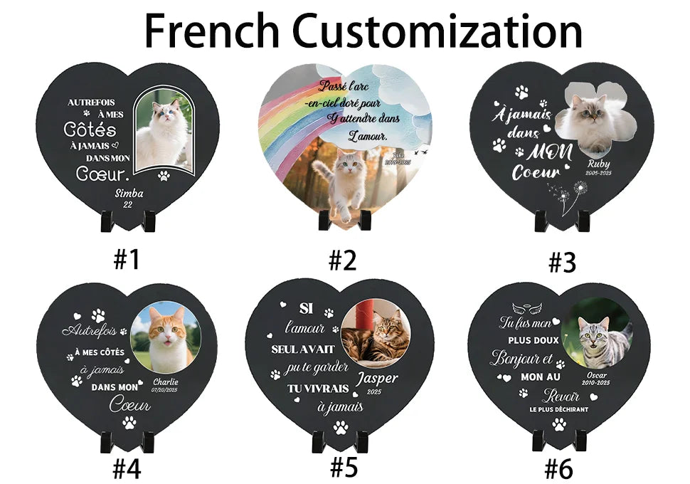 Personalized Pet Memorial Stone,Custom Cat Grave Marke Plaque With Photo&Name,Garden Slate Tombstone Pet Loss Remembrance Gift