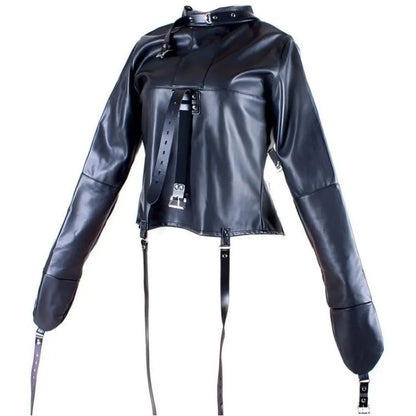 BDSM PU Leather Straitjacket Bondage Body Harness Adult Game Straight Jacket Halloween Clubwear Costume Armbinder Sex Toys Women