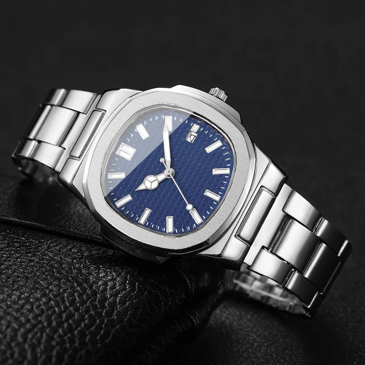 Luxury Square Men Business Watches Simple Calendar Quartz Watch for Mens Clock Reloj Hombre（Without Box）