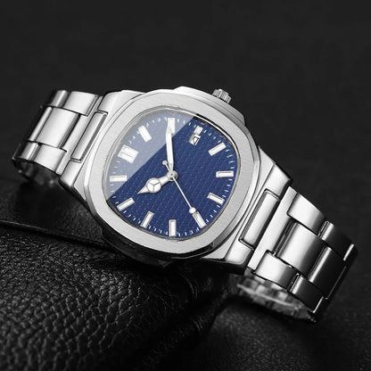 Luxury Square Men Business Watches Simple Calendar Quartz Watch for Mens Clock Reloj Hombre（Without Box）