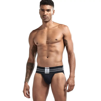 JOCKMAIL Men's Underwear Men Sexy Briefs Jockstrap Pouch Cuecas Man Cotton Panties Thongs Mesh Underpants Gay Slip Homme Srting