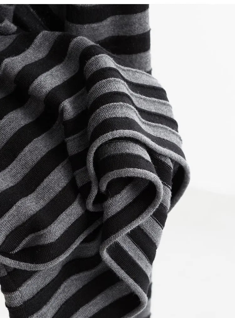 Classic Striped Long Sleeve T-Shirt Casual Versatile Knitted Pullover Top for Women 2026 Spring New Style