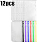 2-24Pcs Clear A6 6-Hole Binder Pockets Waterproof PVC Organizer Cash Budget Envelopes Zipper Binder Pouches for Notebook Planner